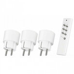 Compacte tussenstekker voor slim schakelen met KlikAanKlikUit systeem tot 2300 watt 3-pack