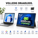 Draadloze Monitor 15,6 inch met Accu voor Laptop iPhone Android Zonder Kabels