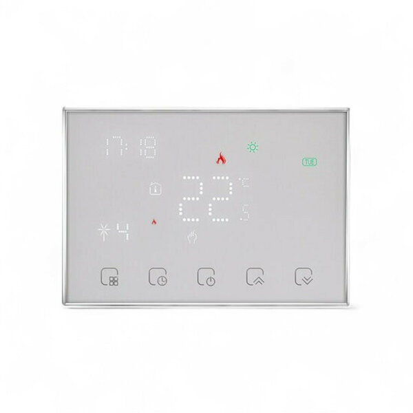 Thermostat sans fil Wifi avec écran tactile pour tous types de chauffage (blanc)