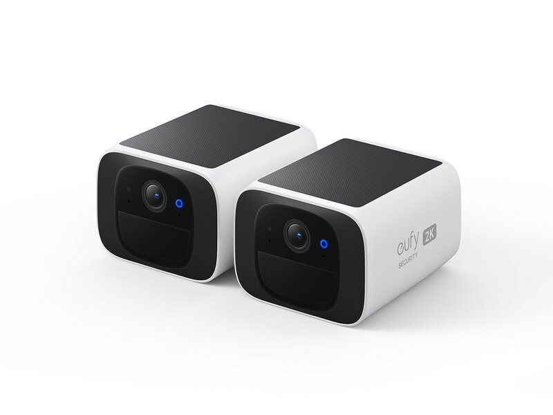 Buitencamera voor bewaking met 2K beeld en ingebouwd zonnepaneel wit IP67 waterdicht