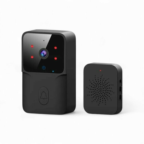 Sonnette Wifi avec caméra Fisheye 1280P (Noir)