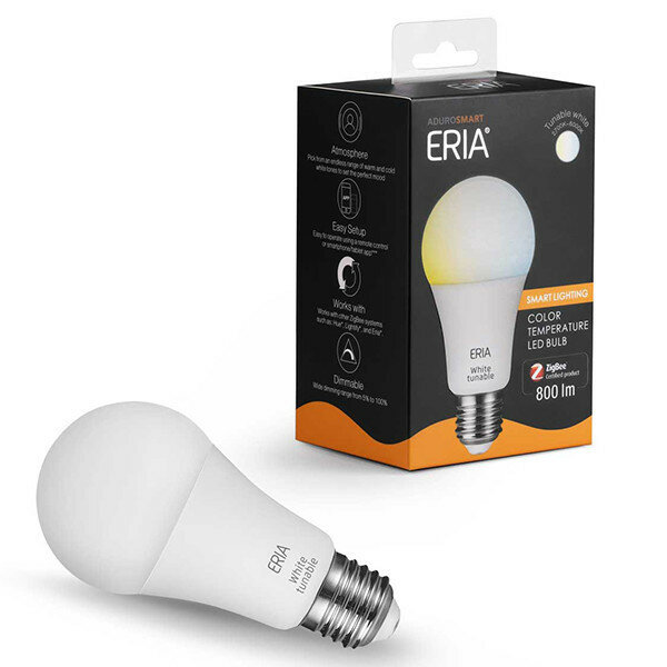 Slimme lamp voor E27 fitting met instelbaar wit licht en 9 watt vermogen
