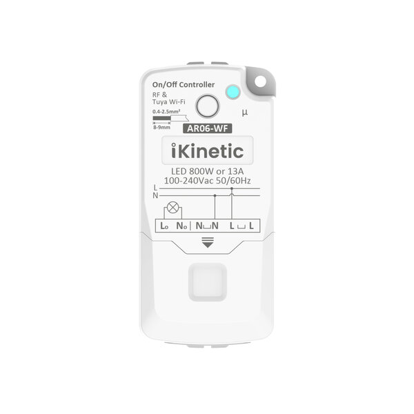 Slimme RF ontvanger voor draadloze bediening van verlichting en apparaten met AC 230V aan uit functie