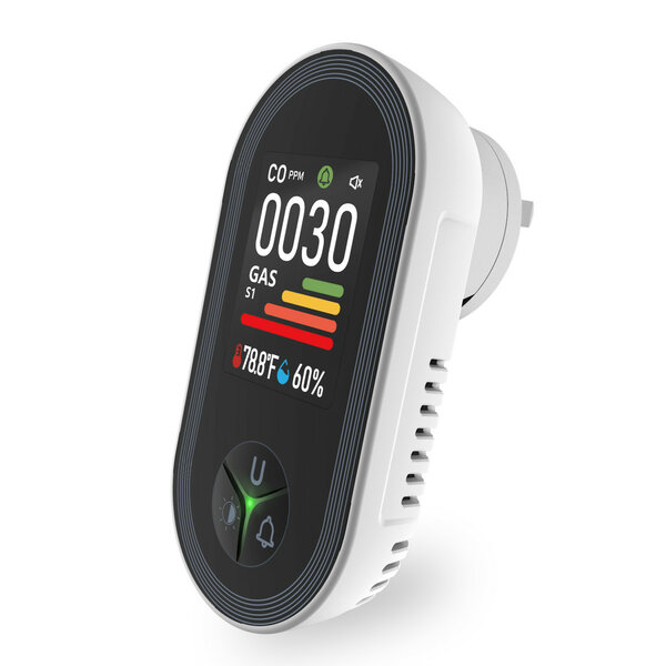Appareil de mesure de la qualité de l'air 4 en 1 : CO2 | Humidité | Température | Gaz (sans Wi-Fi)