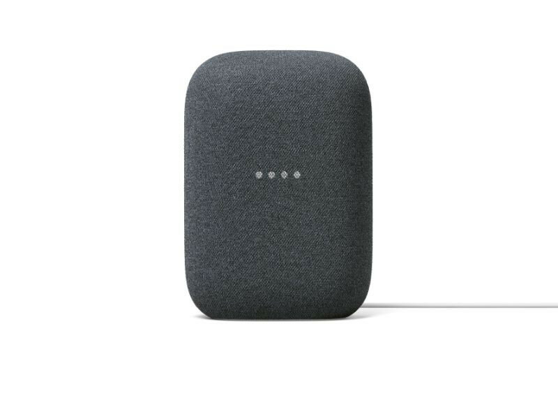 Slimme speaker voor gebruik met Google Home stereo koppeling en microfoon uitschakelaar charcoal kunststof staand