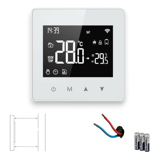 Thermostaat voor CV installatie met Zigbee connectiviteit en touchscreen bediening