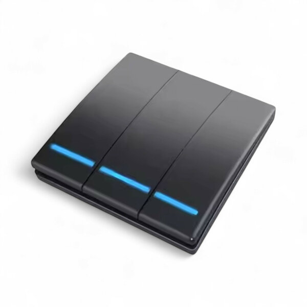 Interrupteur sans fil intelligent RF 433 MHz noir (3 boutons) - Bouton séparé