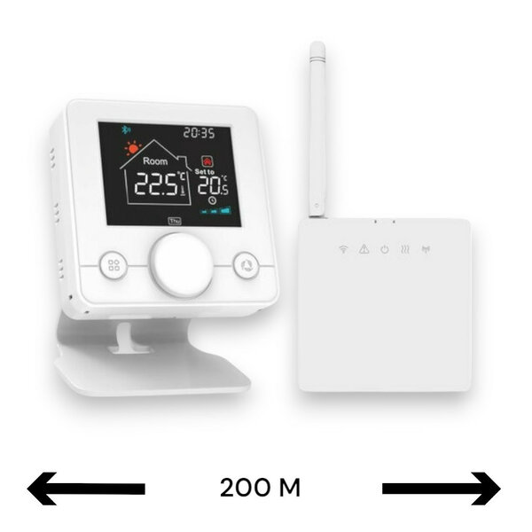 Wifi Wireless Thermostat with Rotary Knob for Central Heating System (black/white)