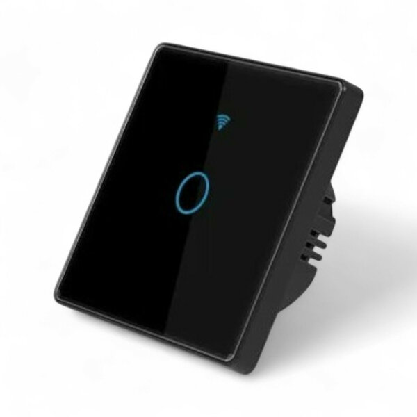 Interrupteur tactile intelligent Wi-Fi noir à 1 bouton