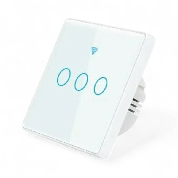 Interrupteur tactile intelligent Wi-Fi blanc à 3 boutons