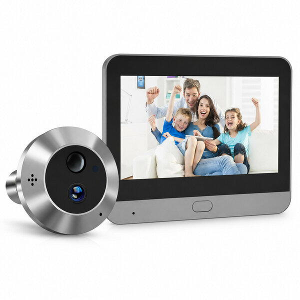 Digitale deurspion voor deuren 35 tot 150 millimeter met 3MP HD camera en tweeweg audio (incl. SD kaart)