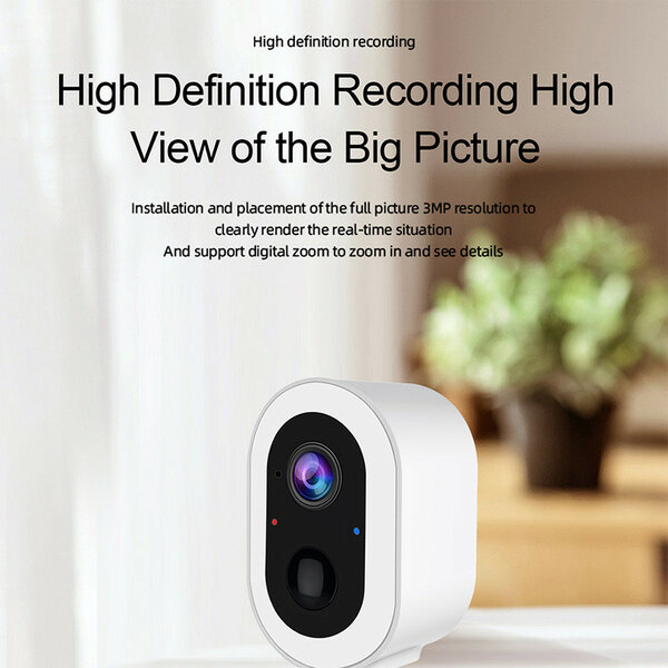 Beveiligingscamera met accu voor buiten met wifi, bewegingsdetectie, spotlight en tweeweg audio