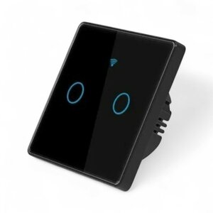 Smart WiFi Touch Lichtschakelaar Zwart 2-knoppen
