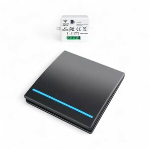 RF 433Mhz Slimme Draadloze Schakelaar Zwart (1-knop) - SET