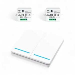 RF 433Mhz Slimme Draadloze Schakelaar Wit (2-knoppen) - SET