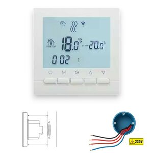Slimme WiFi Opbouw Thermostaat met Touchscreen voor C.V. Installatie zonder WiFi