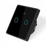 Smart WiFi Touch Lichtschakelaar Zwart 2-knoppen